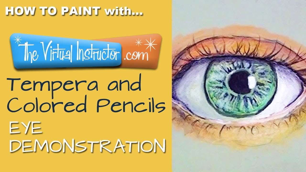 Tempera & Colored Pencil Eye Drawing Tutorial
