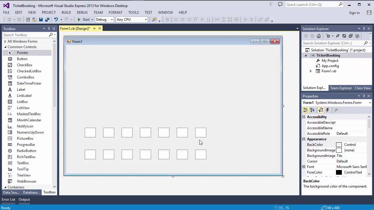 Build VB.NET Seat Booking System: UI and Database Setup