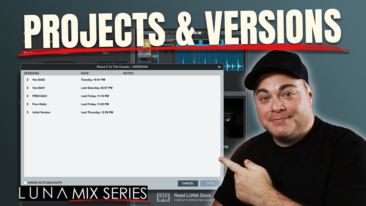 Luna Project Management: Create, Save & Open Versions