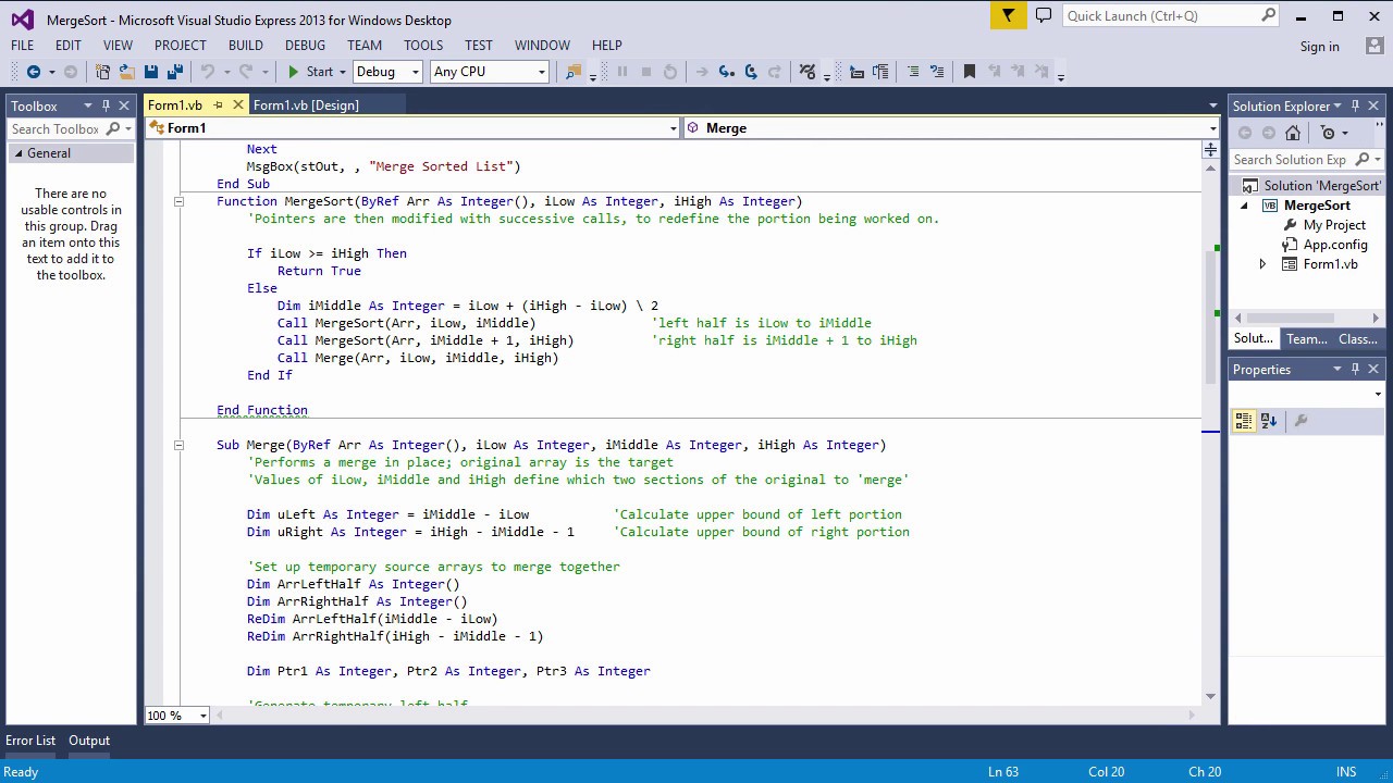 Optimized VB.NET Merge Sort Implementation Explained