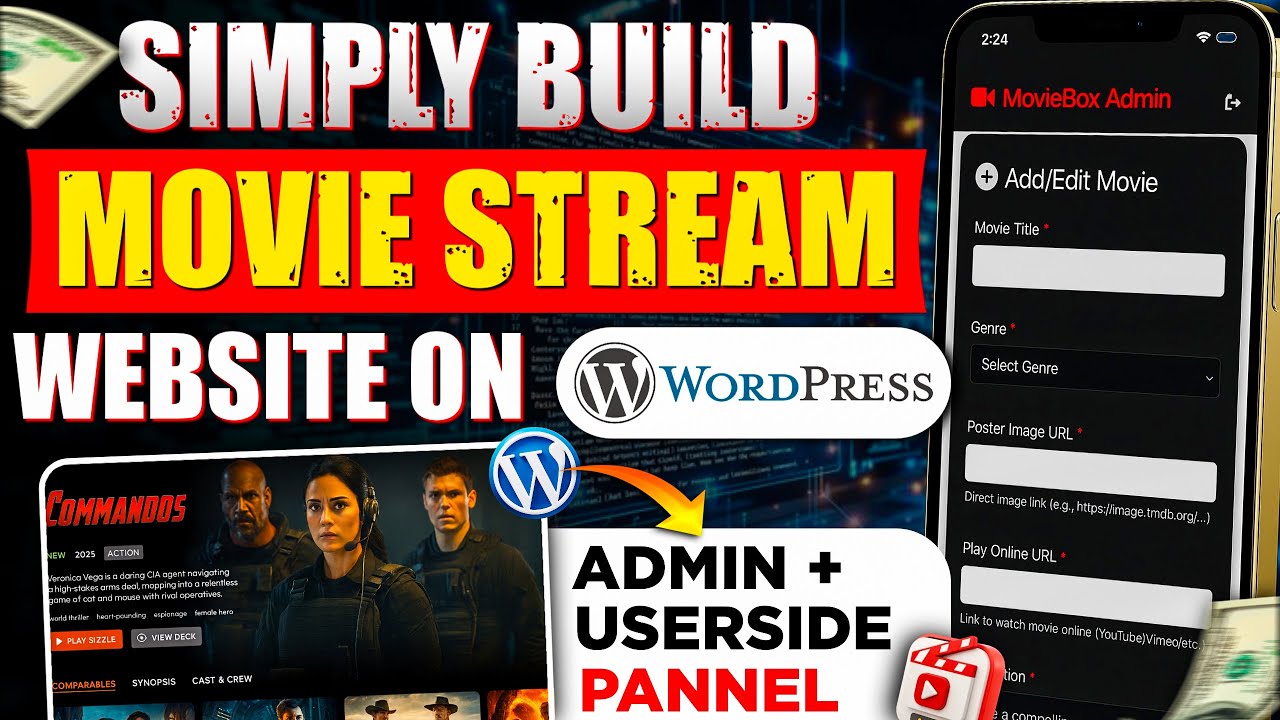 Build a Movie Streaming Website with WordPress Admin & User Panels