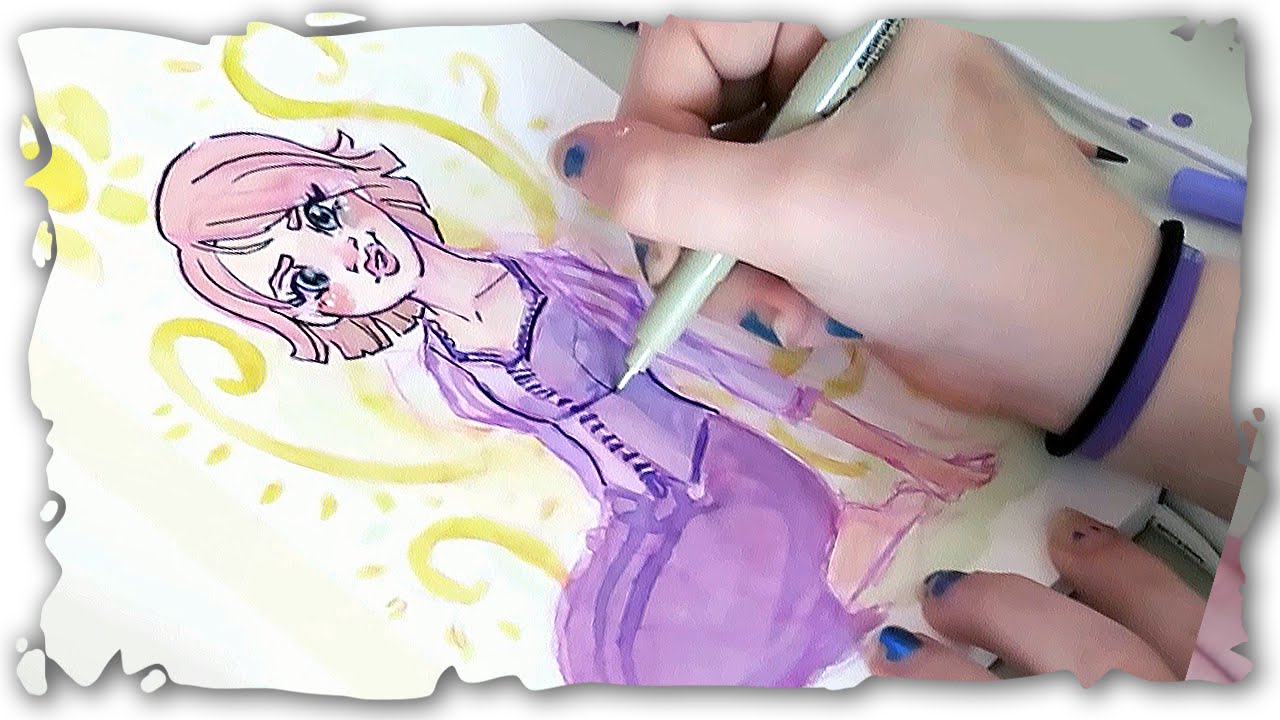 How to Mix Purple Watercolors for Character Art Like Rapunzel