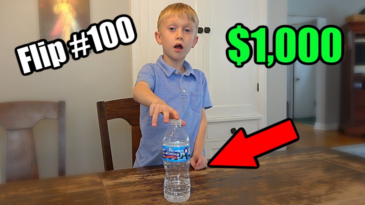 Water Bottle Flip Challenge: 10 Rounds to Win $1000