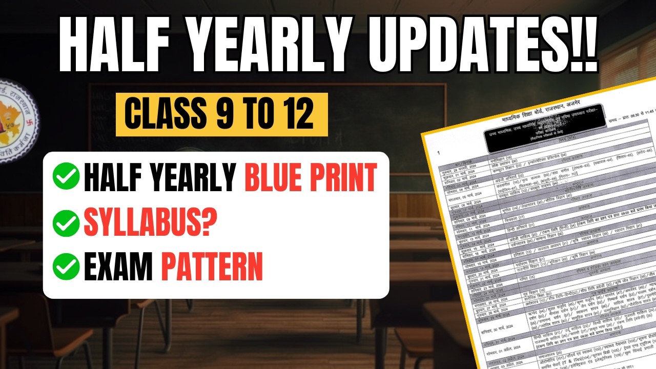 RBSE Half-Yearly Exams 2023: Blueprints & Key Updates
