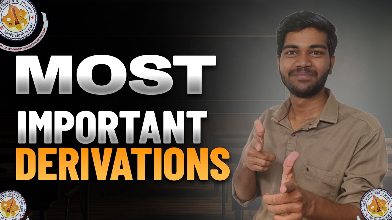 Class 12 Physics Key Derivations for RBSE 2025 Exams