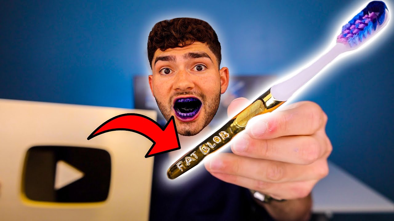 Crafting a 24K Gold Toothbrush from YouTube Gold Play Button