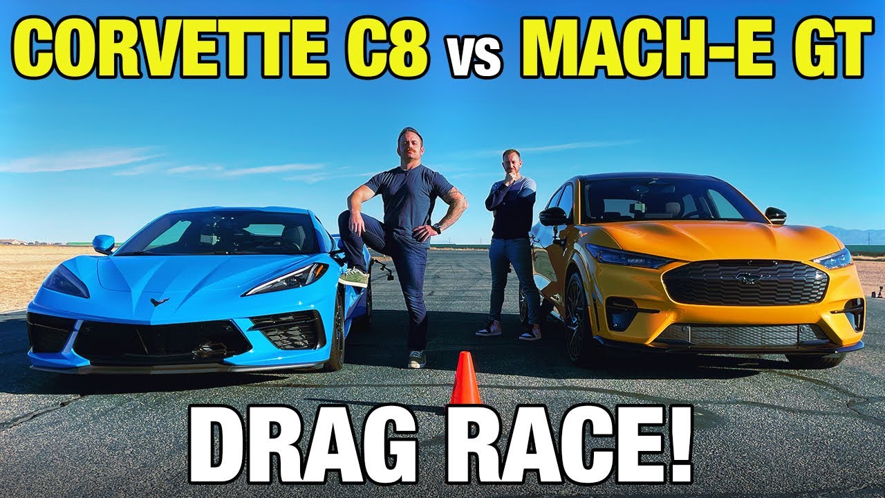 EV vs V8 Drag Race: Mustang Mach-E GT vs Corvette Results