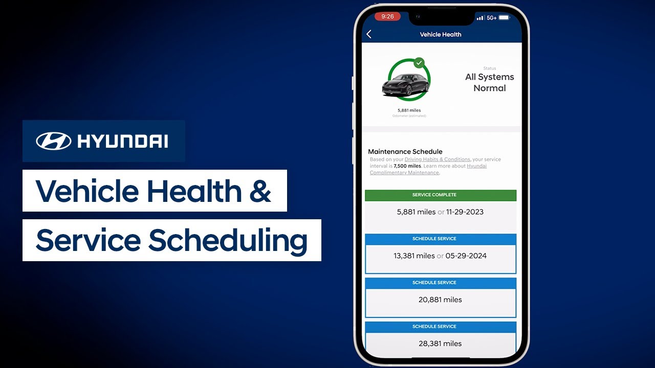 Hyundai Blue Link Vehicle Health: Monitor & Schedule Service