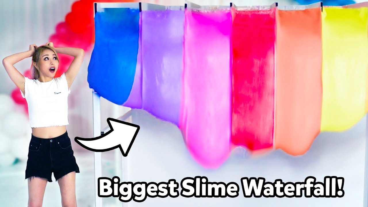 DIY Massive Rainbow Slime Waterfall Tutorial
