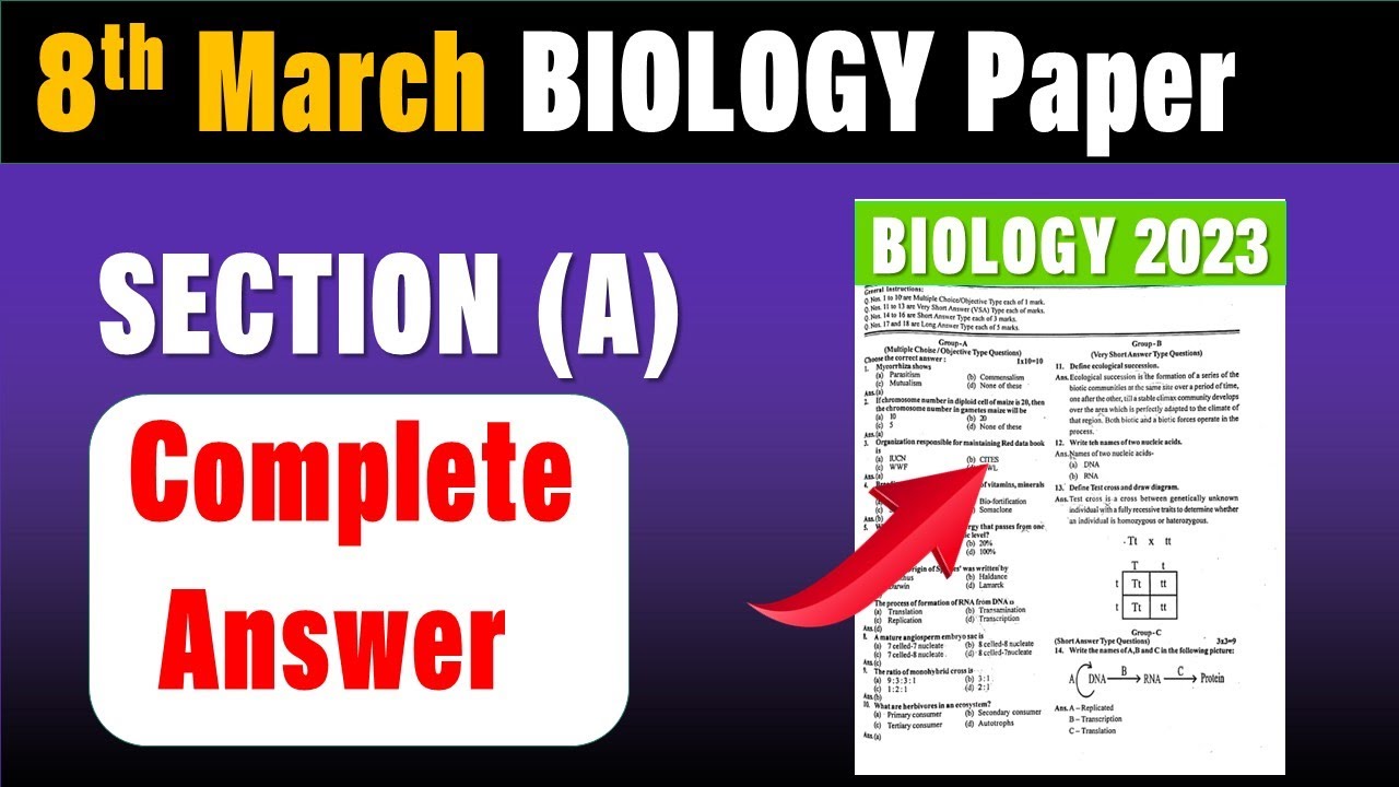 March 8 Biology Exam Answers Explained | CBSE Key Concepts