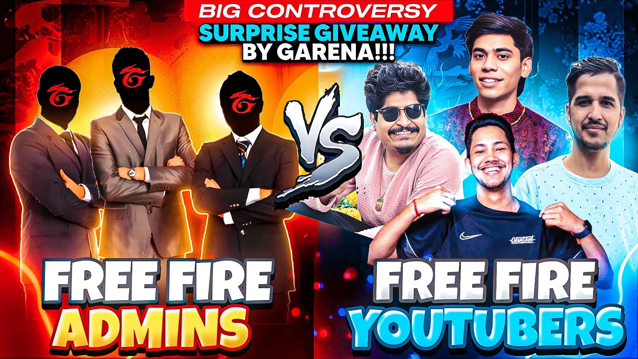 Free Fire Redeem Codes Event: Admins vs YouTubers Match Details