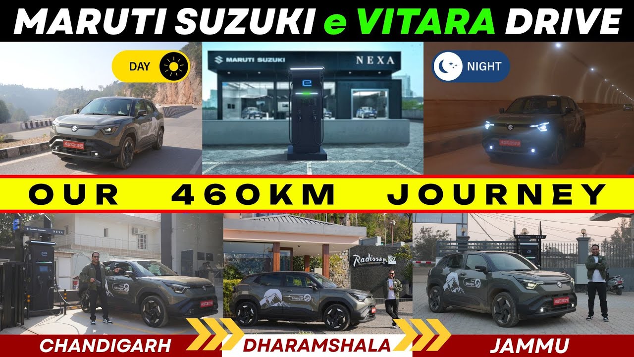 Maruti eVX Real-World Range Test: 460km Chandigarh to Jammu Drive