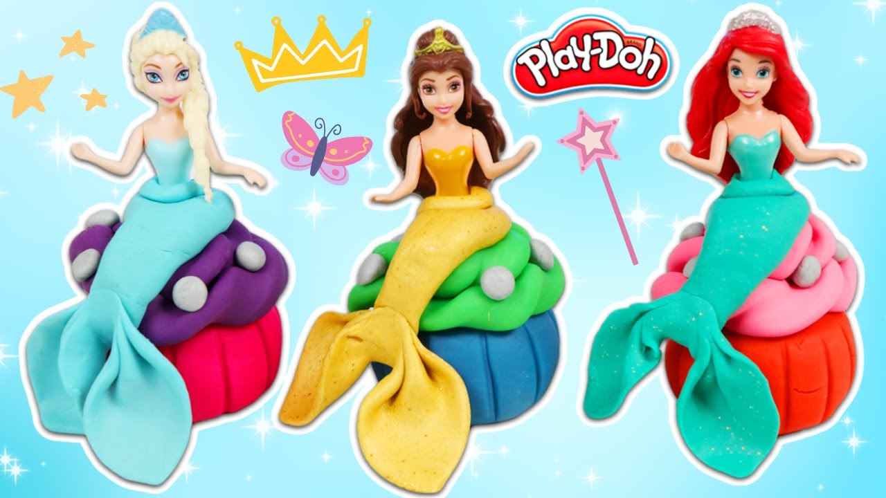 Make Disney Princess Play-Doh Mermaid Cupcakes: 3 Easy Designs