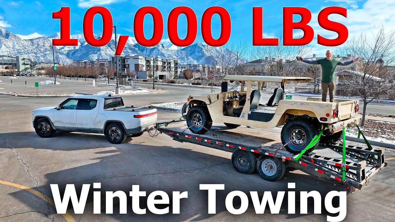 Rivian Towing Test: 10,000 lbs in Freezing Weather