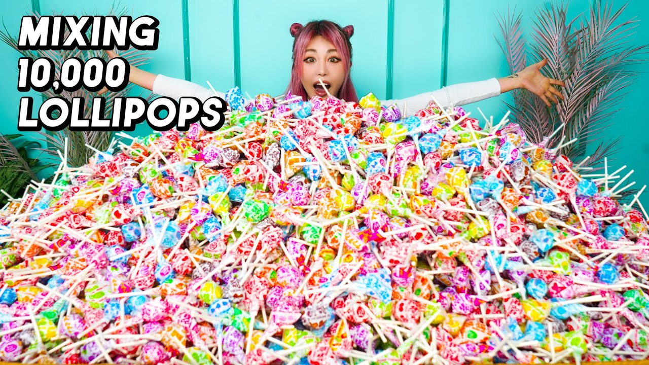 Giant Lollipop Experiment: 10,000 Candies Transformed