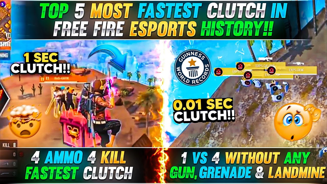 Top 5 Fastest Free Fire Clutches in Esports History