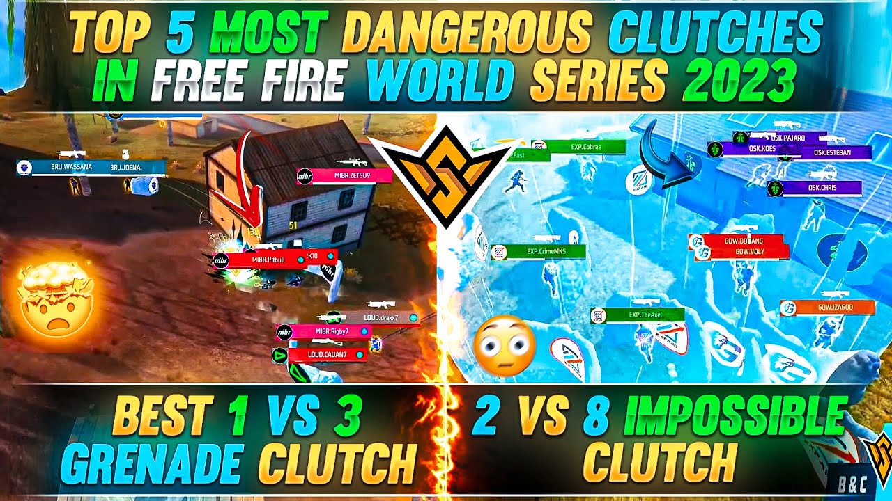 Top 5 Most Insane Free Fire World Series 2023 Clutch Moments