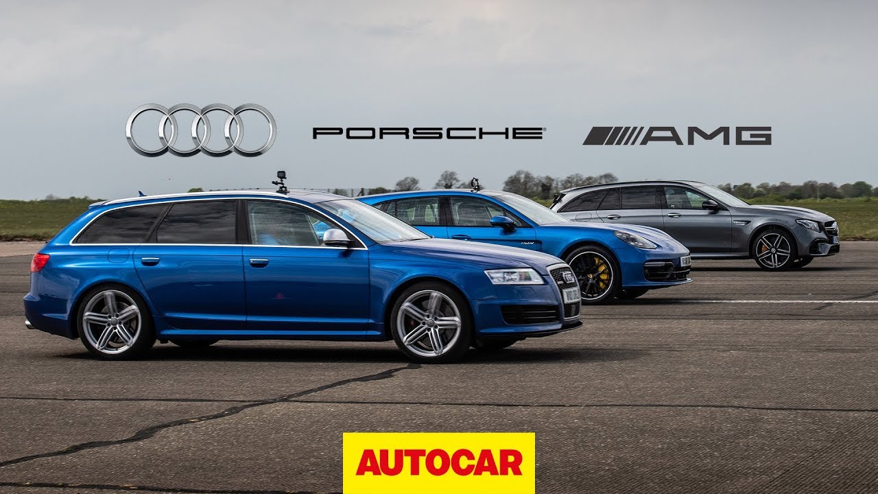 title：Porsche vs Mercedes vs Audi Estate Drag Race Results