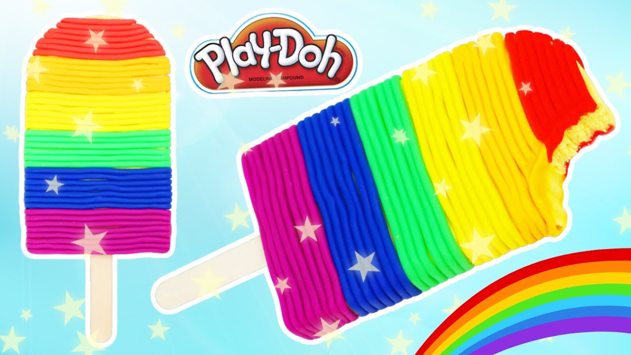 Fun Play-Doh Crafts for Kids: Rainbow Popsicle & Candy Canes