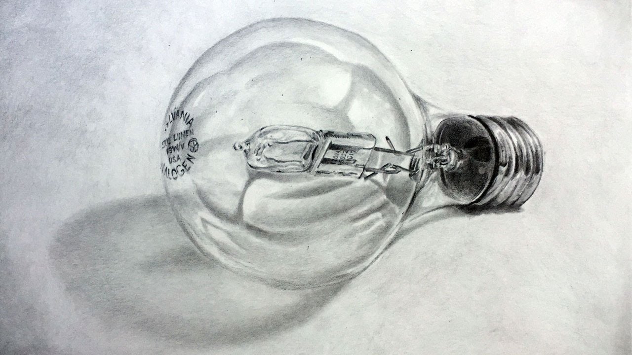 Master Realistic Light Bulb Drawing with Graphite Pencils