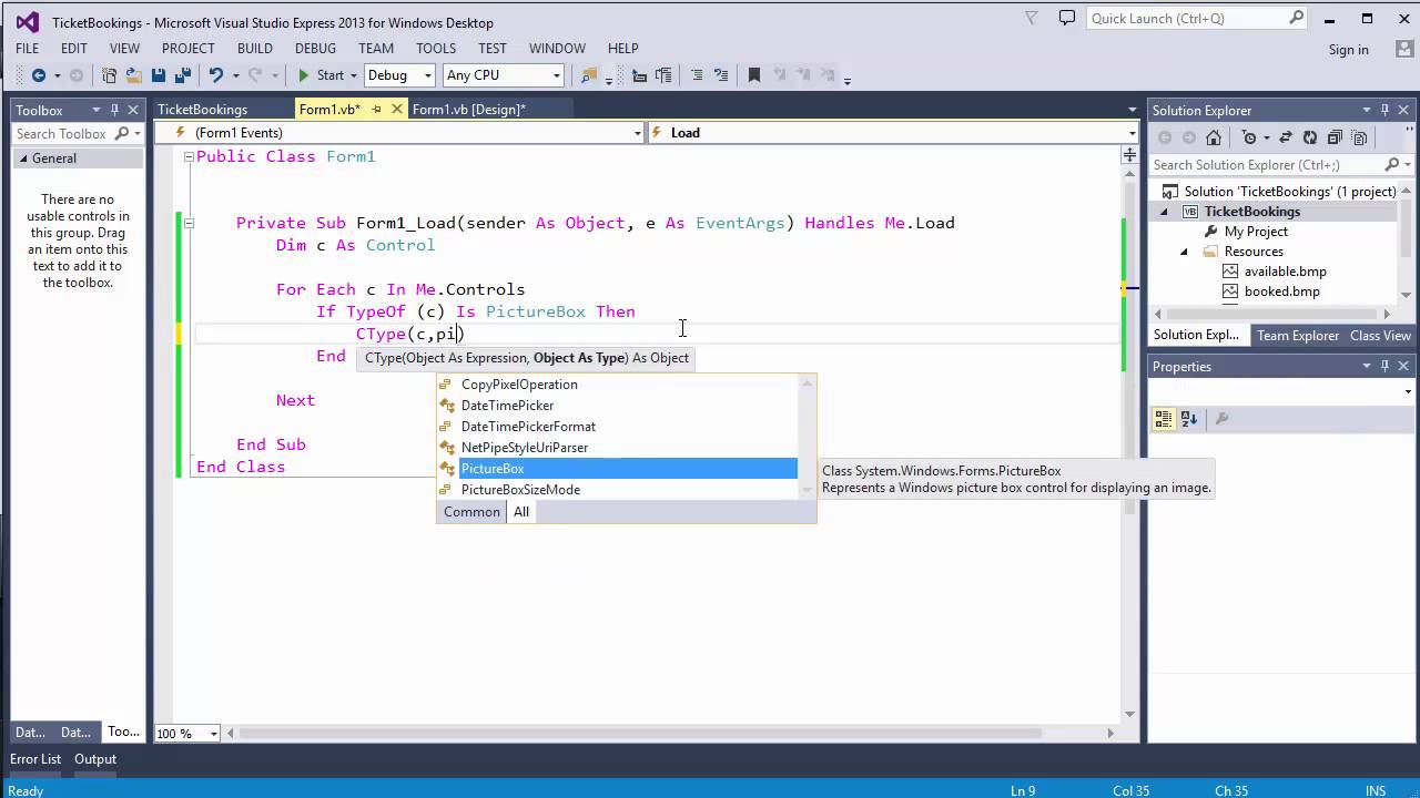WinForms PictureBox Image Handling: Resource Setup & Click Events