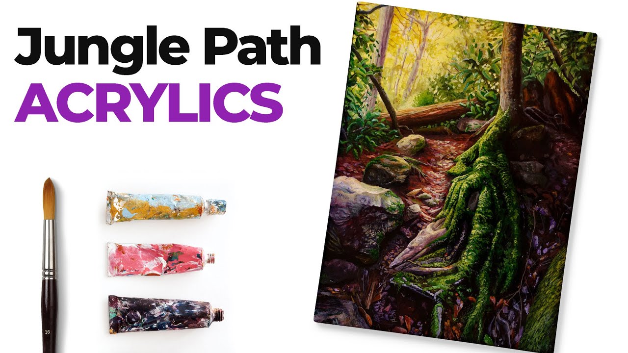 Master Acrylic Landscape Depth: Jungle Path Painting Techniques
