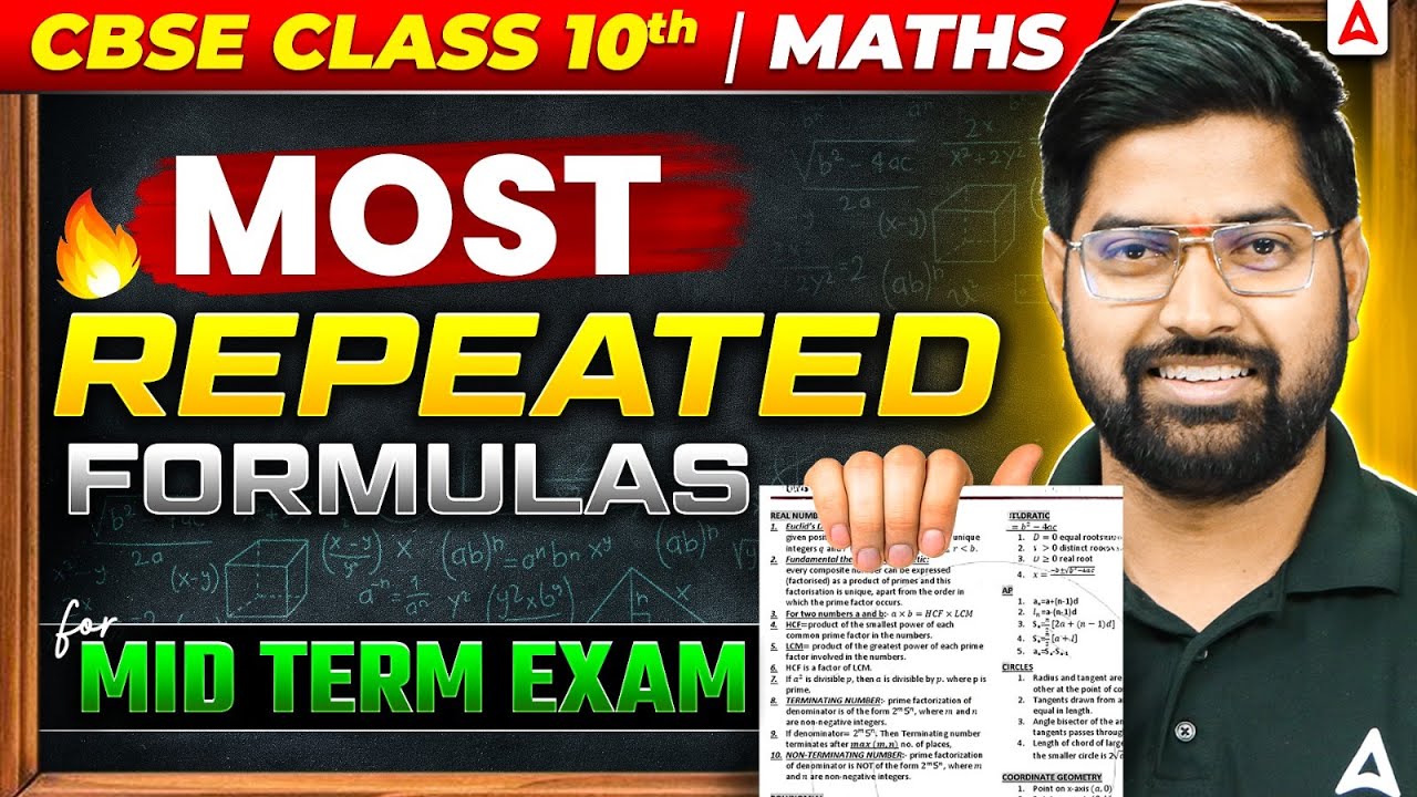 12 Most Repeated Class 10 Maths Formulas for Half-Yearly Exams (100/100 Guaranteed)
