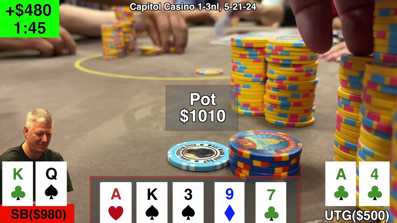 Mastering Live Poker: Turn $500 into $585 with Strategic Plays