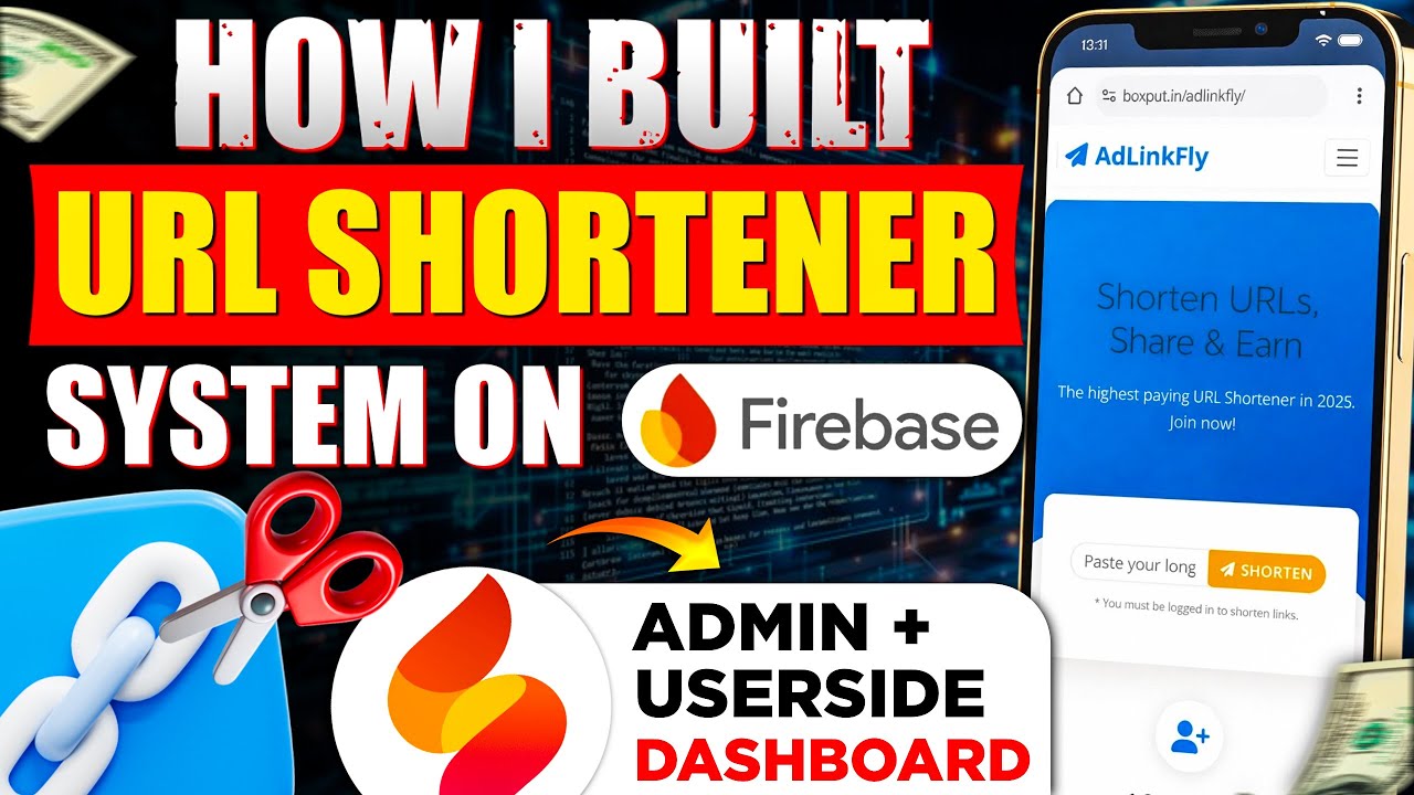 Build a Free URL Shortener with Admin & User Panels Using Firebase