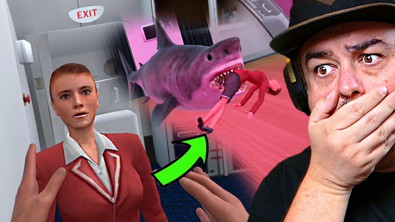 VR Airplane Simulator Chaos: Shark Fight at 30,000 Feet