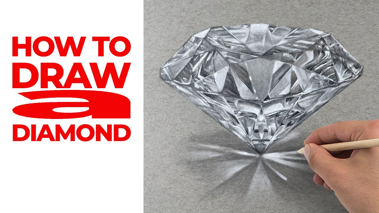 How to Draw a Realistic Diamond with Graphite & Charcoal