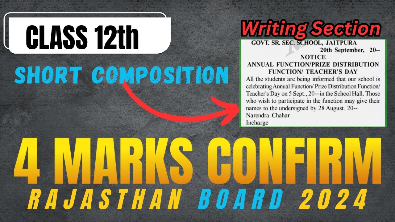 RBSE Class 12 English Writing Section: Formats & Solved Examples (2024)