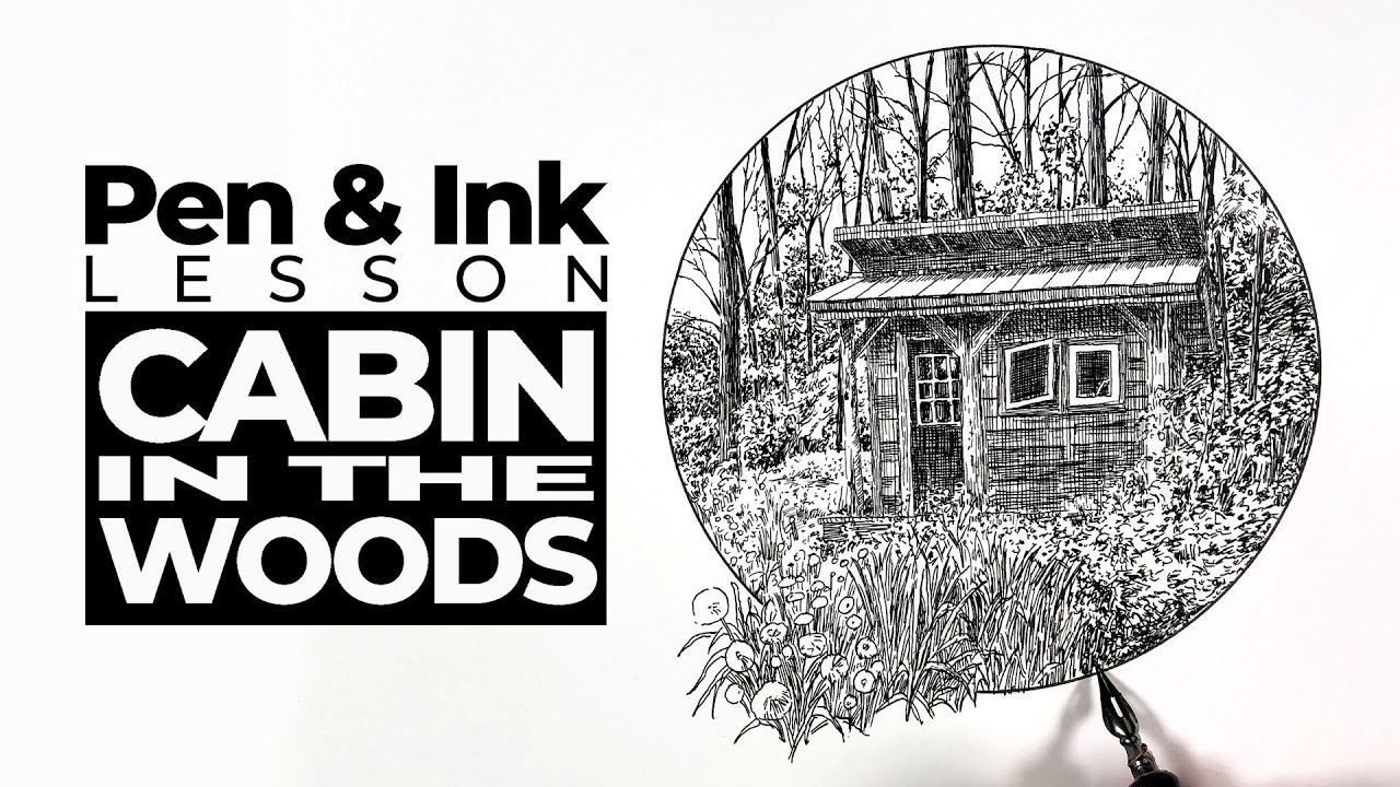Master Pen and Ink Cabin Drawing: Cross-Hatching Techniques