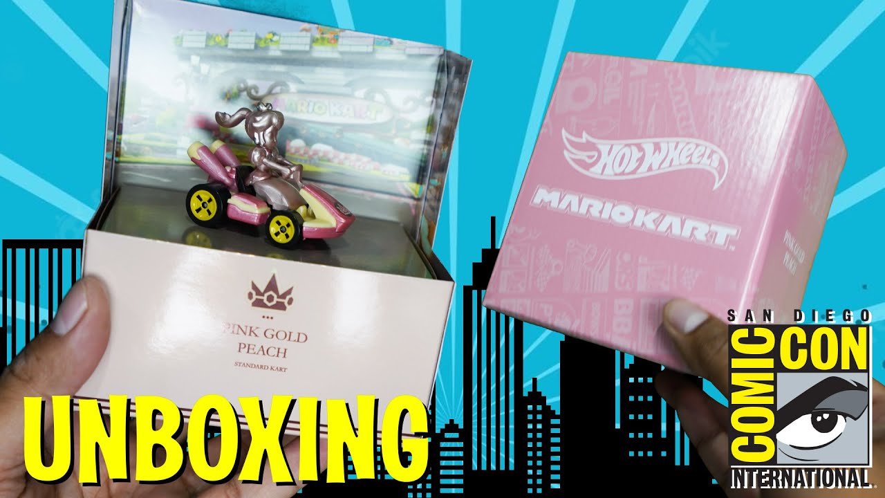 SDCC Exclusive Hot Wheels Mario Kart Pink Gold Peach Review