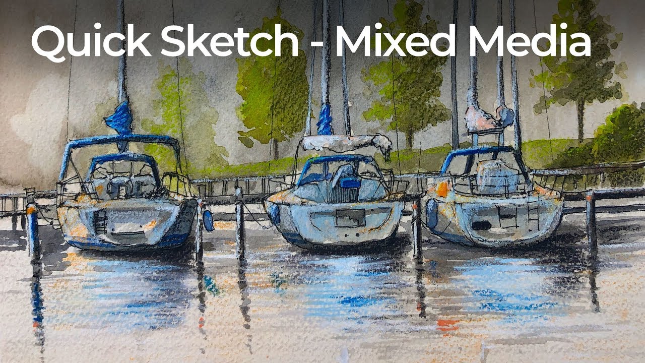 Mixed Media Sailboat Painting: Step-by-Step Tutorial