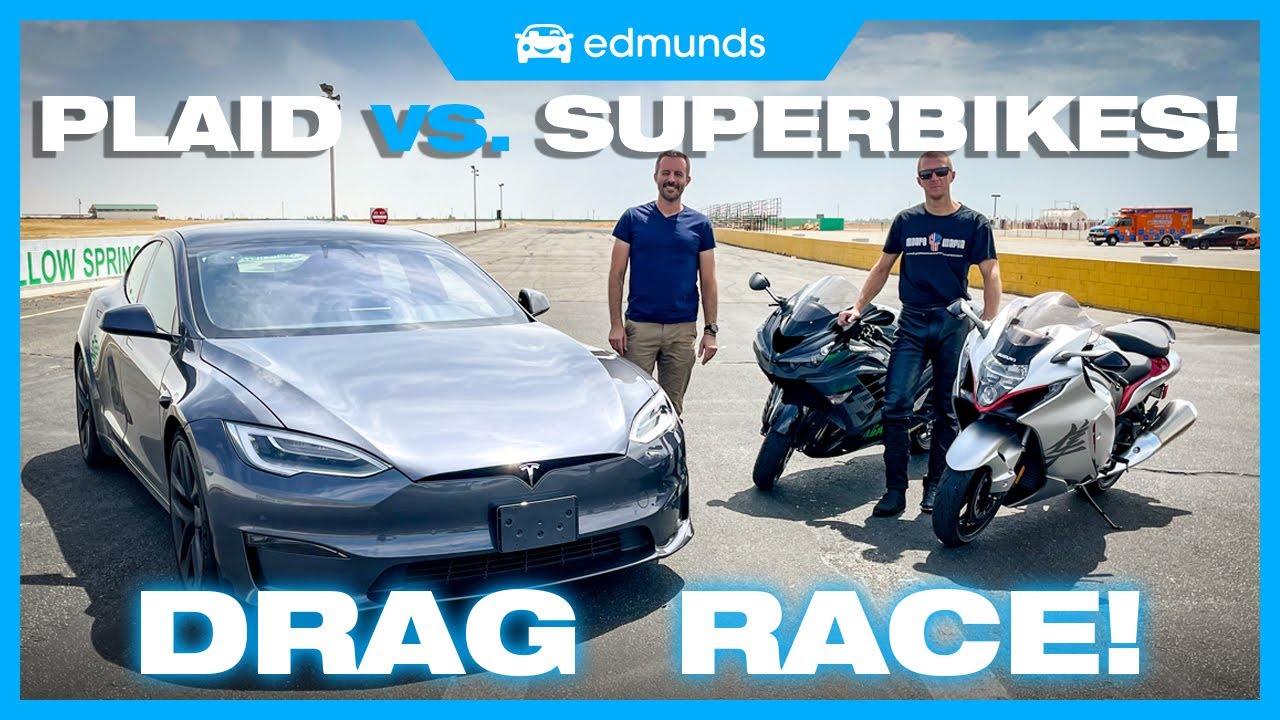 Tesla Model S Plaid vs Motorcycles: Ultimate Drag Race Showdown