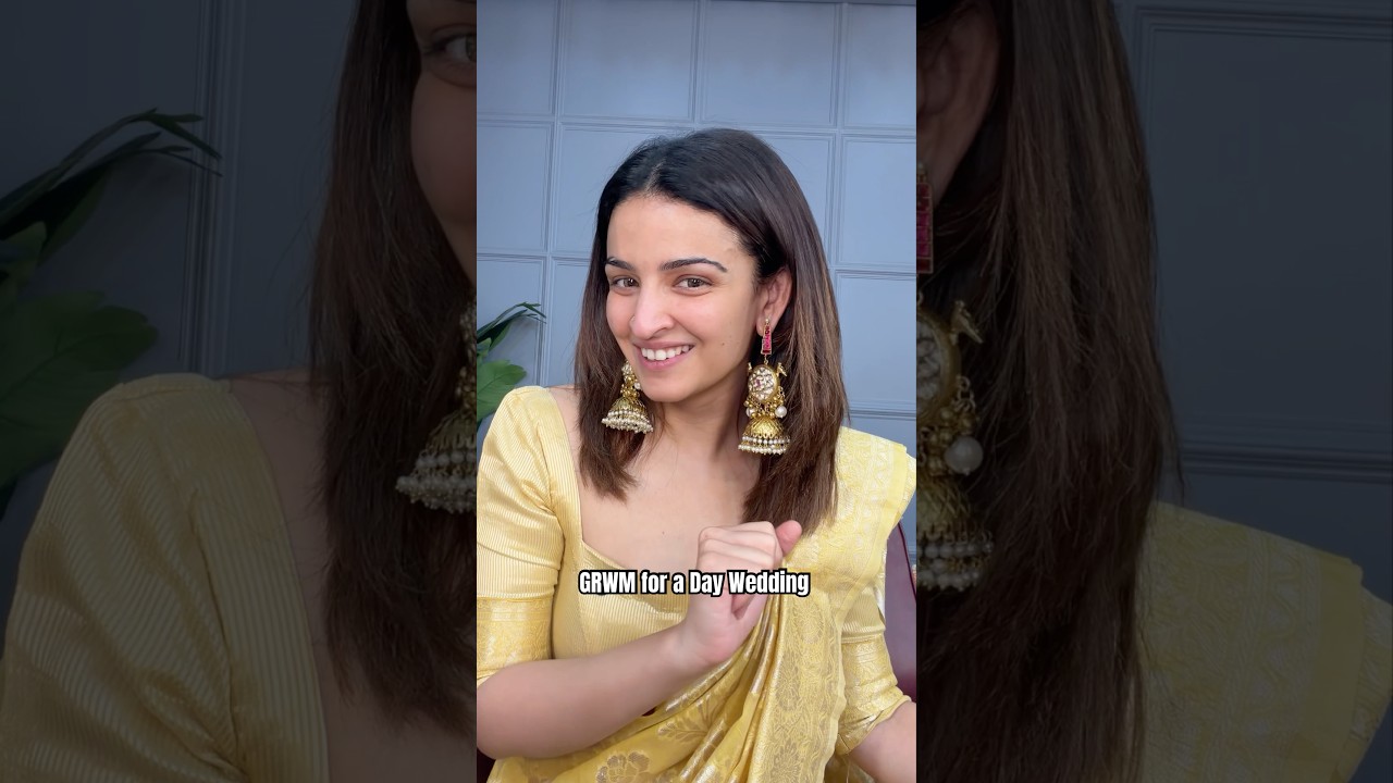 Quick Morning Wedding Makeup for Oily Skin (Yellow Saree Look)