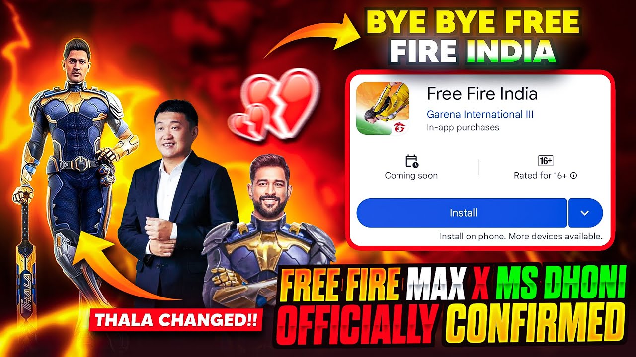 Free Fire MAX MS Dhoni Collab Confirmed: Free Fire India Canceled