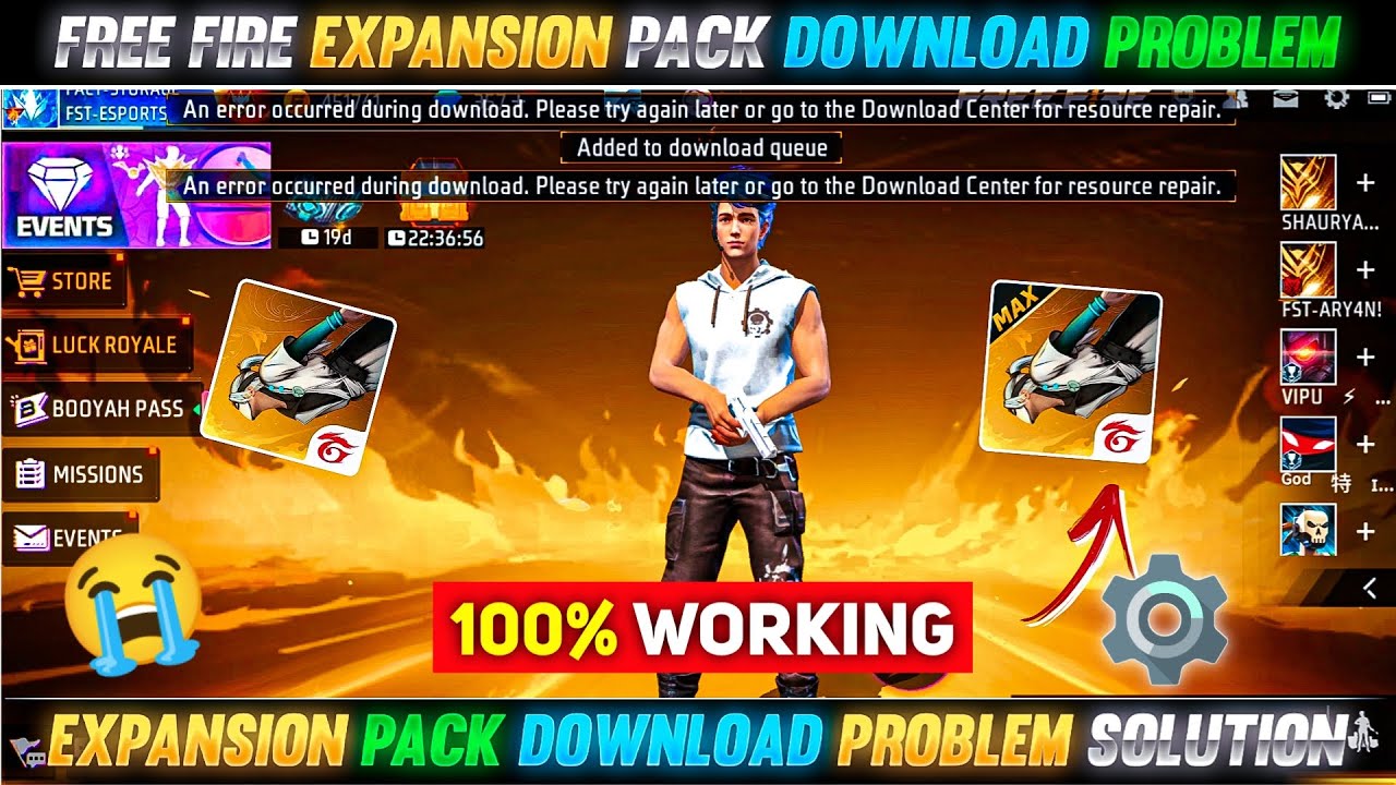 Fix Free Fire Extension Pack Download Error in 5 Minutes