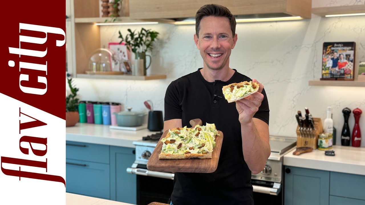 Keto Chicken Caesar Salad Pizza Recipe: Low Carb Crust Hack