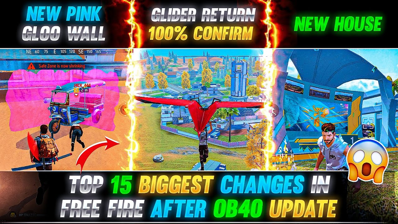 Free Fire OB40 Update: Glider Return & 15 Major Changes