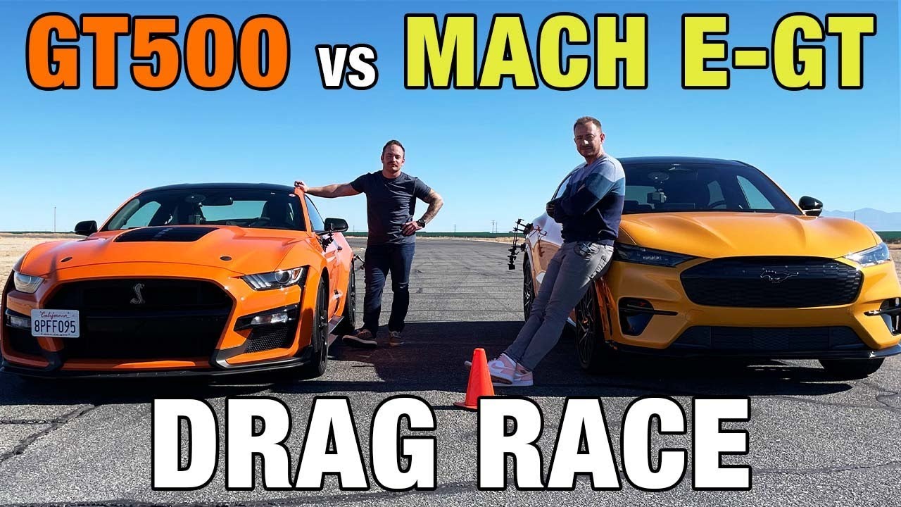 Shelby GT500 vs Mach-E GT: Ford's Fastest Mustangs Drag Race