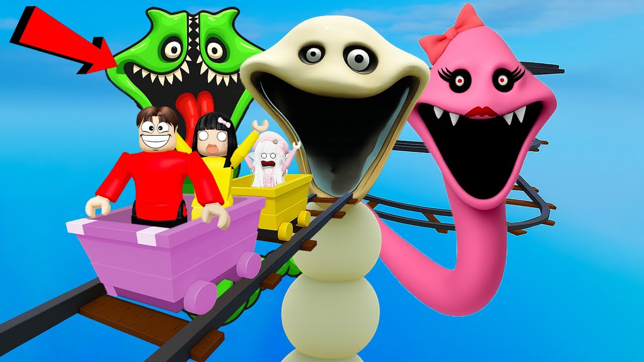 Survive Roblox's Giant Worm Roller Coaster Challenge