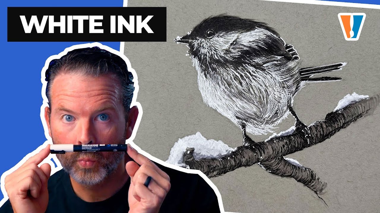 Master Snowbird Sketching with Ink & Markers on Gray Paper