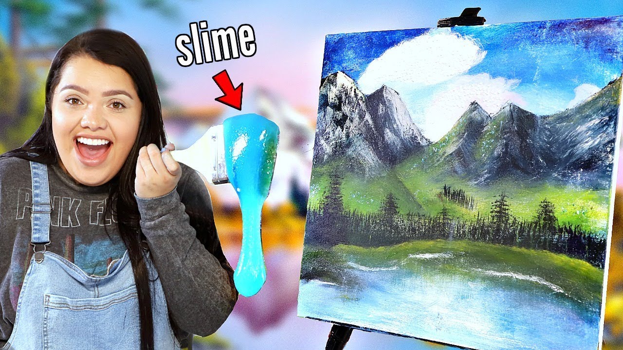 Bob Ross Painting with Slime: Texture Techniques & Drying Fixes