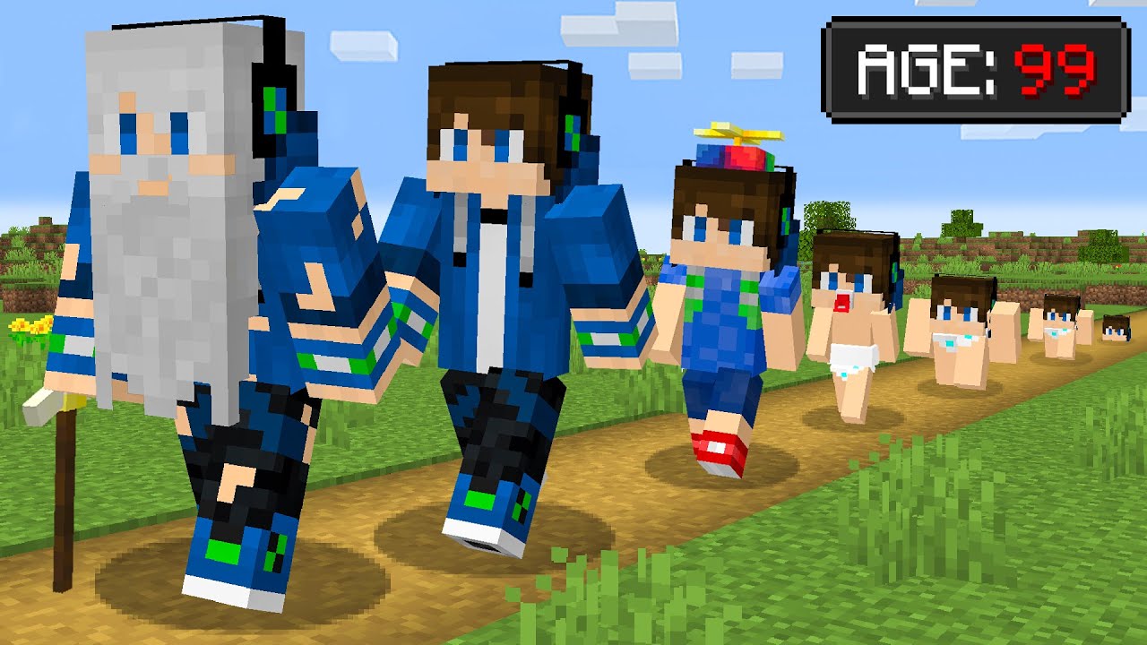 Minecraft Life Stages Humor: Birth to Heaven Challenge