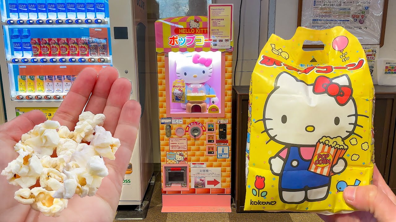 Hello Kitty Popcorn Vending Machines: Japan's Fresh Snack Experience