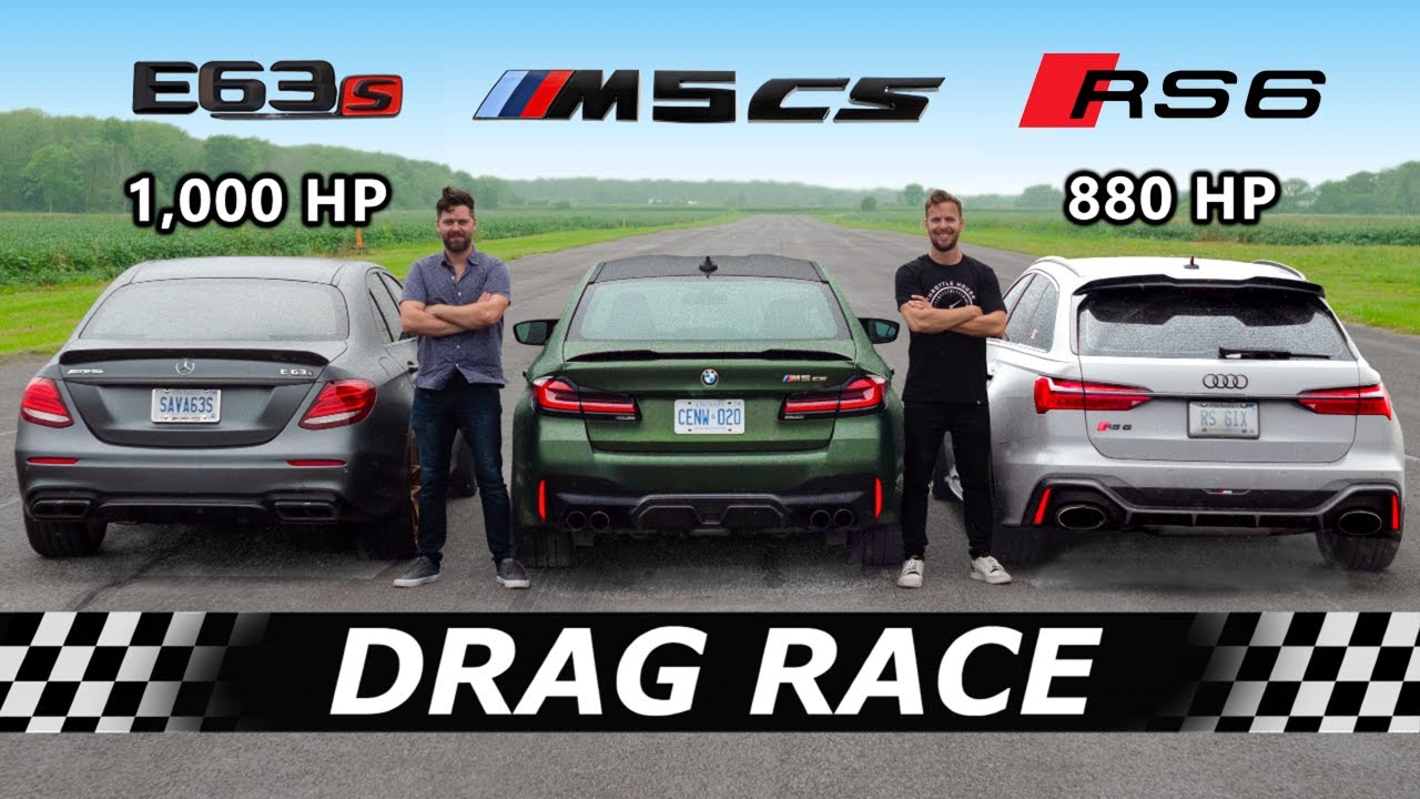 BMW M5 CS vs Tuned Audi RS6 & E63S: Drag Race Results