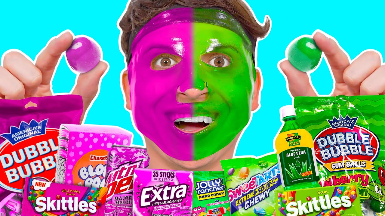Pink vs Green Face Masaks: Candy Experiment Results