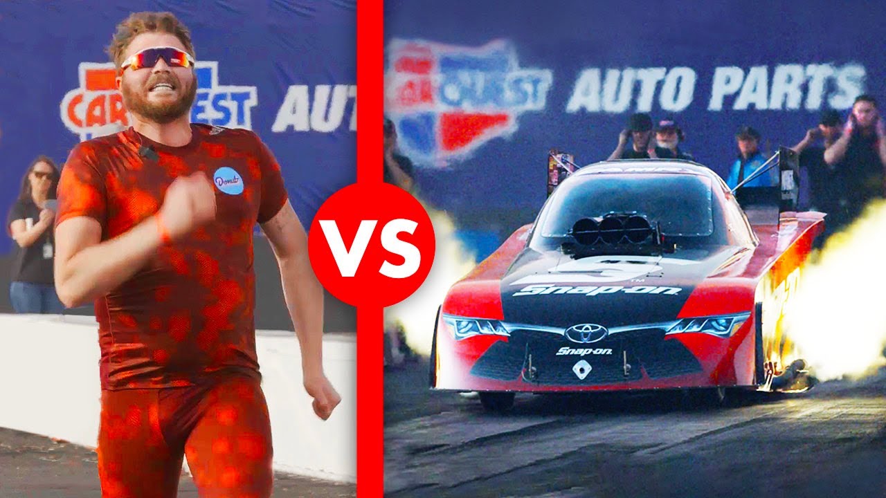 Human vs 10,000 HP Funny Car: The Shocking Result